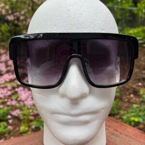Sunglasses Black Oversized Square Frames Eyewear Gradient Lenses